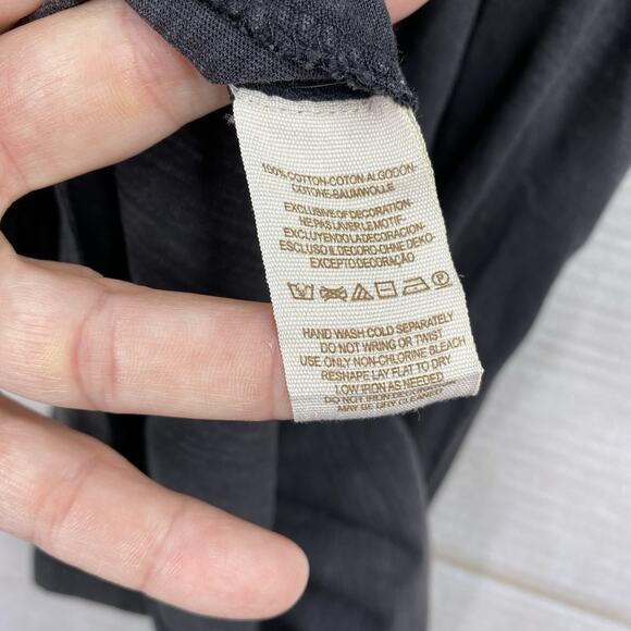 Free People Women Tank Top XS Black Studded Mesh V Neck Grunge Distressed Stretc - Picture 10 of 10